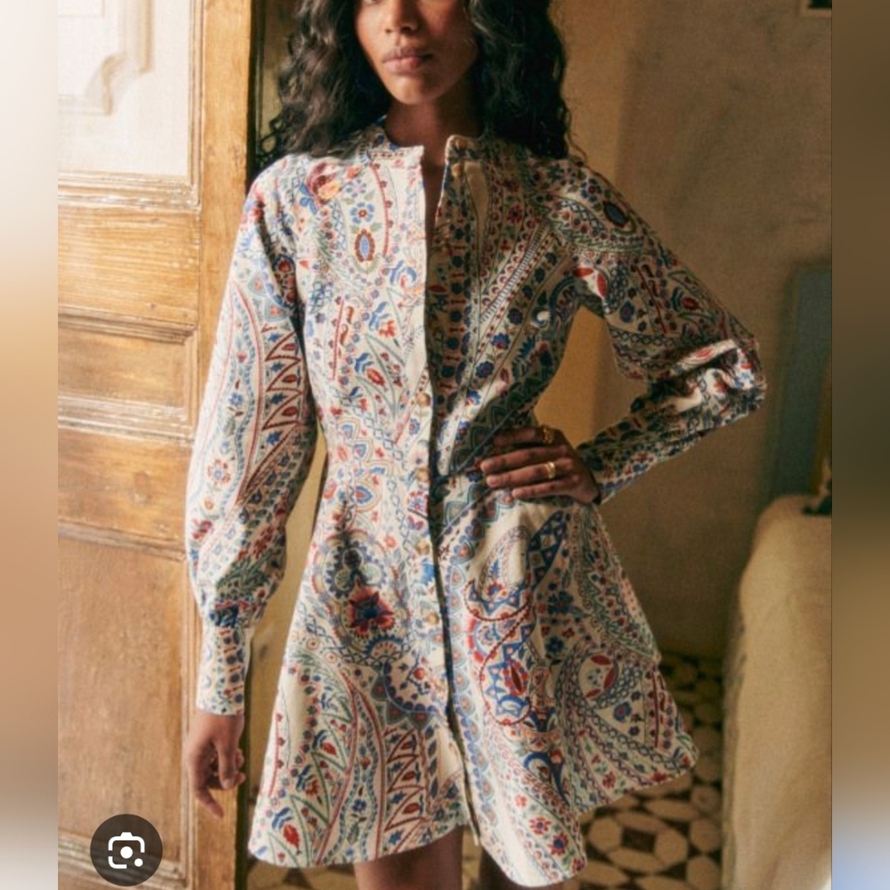 Sézane Caprice Floral Print Dress Sz 38 Or 6 With New Gift Bag